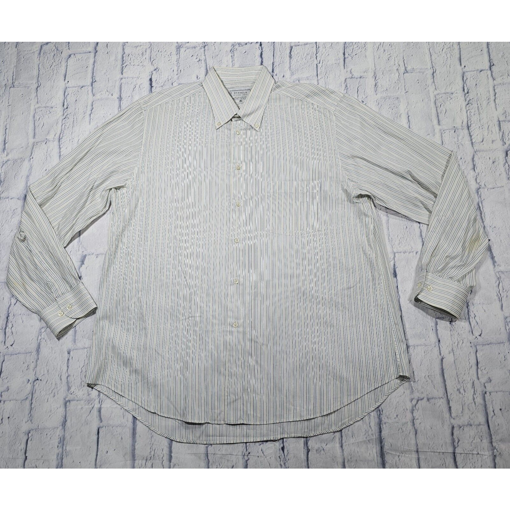 Duemila Sandro Zanella MENS 17.5 Shirt Button Italian Long Sleeve Striped Italy